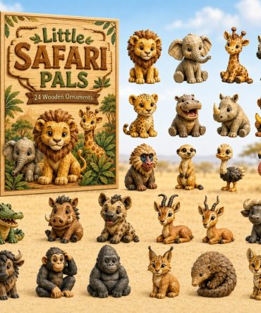 Premium 24-Day Wooden Safari Animal Advent Calendar For Kids — Hand-Painted Wooden Charms, Perfect Christmas & Holiday Gift