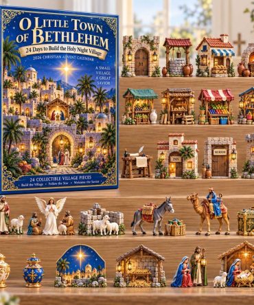 Little Town Of Bethlehem Nativity 24-Door Christmas Countdown With Acrylic Nativity Charms — Religious Holiday Decor & Special Family Gift