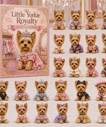 2026 24-Day Little Yorkie Royalty Countdown — Acrylic Yorkshire Terrier Charm Advent Calendar, Cute Holiday Gift For Yorkie Owners & Dog Lovers