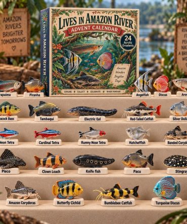 Amazon River Wildlife Advent Calendar 2026 — 24-Day Tropical River Creature Acrylic Charms, Educational & Decorative Gift Set