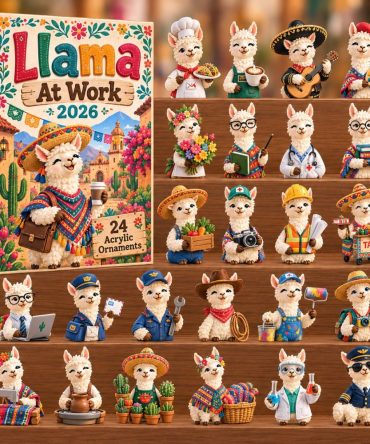 Llama At Work Advent Calendar 2026 - 24 Acrylic Llama Career Charms, Fun Daily Countdown For Kids & Collectors