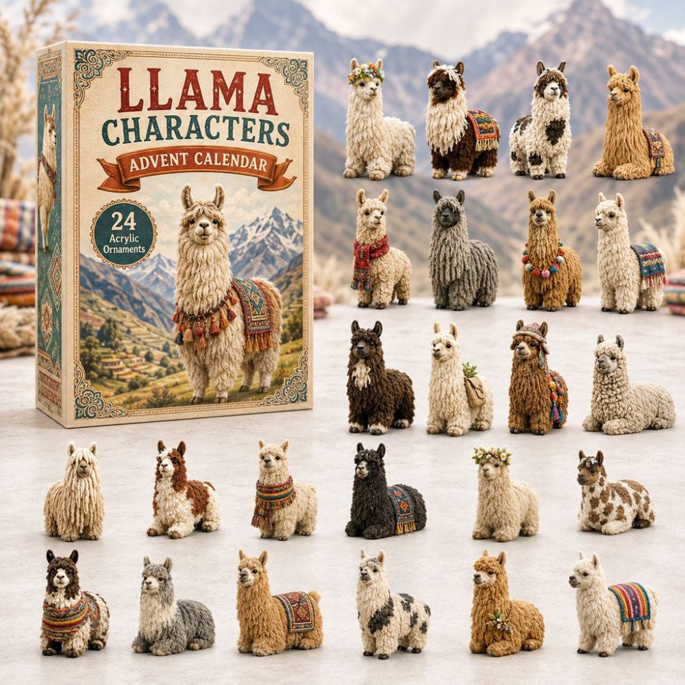 Charming Llama Characters Holiday Countdown 2026 - 24 Mini Acrylic Charms, Cute Collectible Gift For Llama Fans