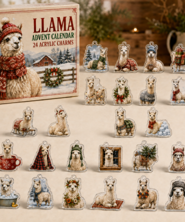 Llama Holiday Advent Calendar — 24 Acrylic Charms, Fun Christmas Countdown Gift For Llama Lovers & Farmhouse Decor