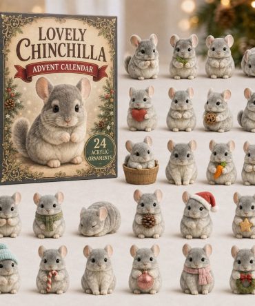 2026 Charming Chinchilla Countdown — 24-Day Acrylic Charm Advent Calendar, Perfect Gift For Small Pet Lovers & Collectors