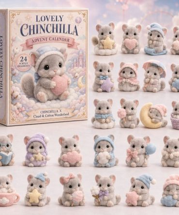 2026 Chinchilla Dream Countdown — 24 Acrylic Charm Advent Calendar, Adorable Holiday Gift For Chinchilla Fans & Collectors
