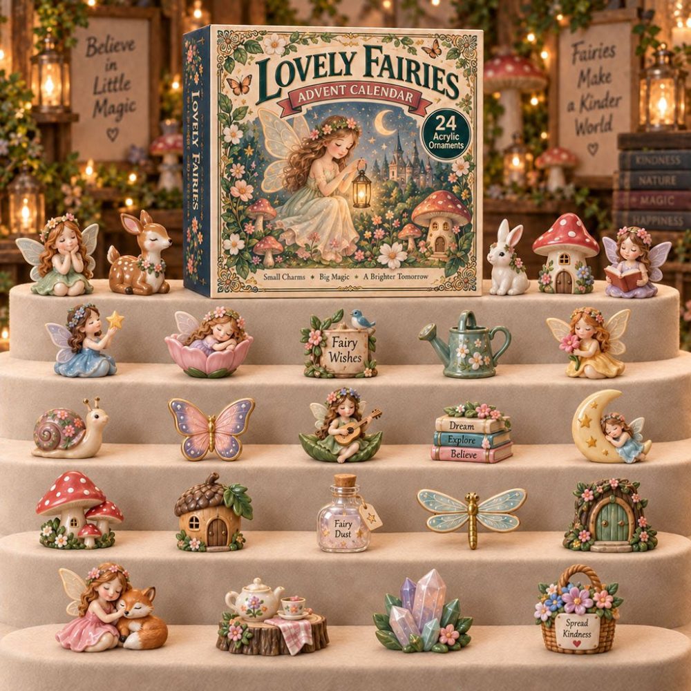 Lovely Fairies 2026 — 24-Day Charming Acrylic Fairy Charm Countdown For Advent, Ornaments & Gifts , Delightful Fantasy Holiday Set