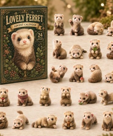 2026 Ferret Holiday Countdown — 24-Day Acrylic Charm Advent Calendar, Cute Collectible Gift For Small Pet Lovers