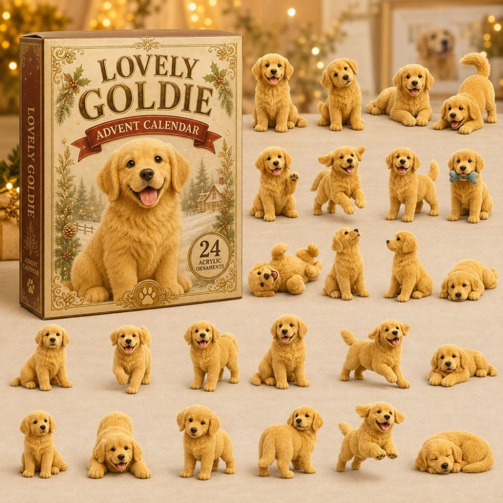 2026 Lovely Goldie 24-Day Advent Calendar With Premium Acrylic Charms - Charming Dog Collectible Countdown Gift For Pet Lovers