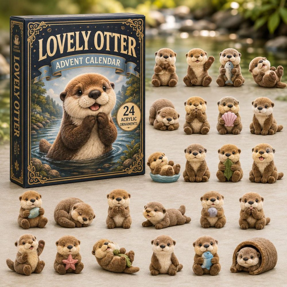 Lovely Otter 24-Day 2026 Acrylic Charm Countdown - Cute Otter Holiday Calendar With Collectible Charms, Ideal Gift For Animal Lovers