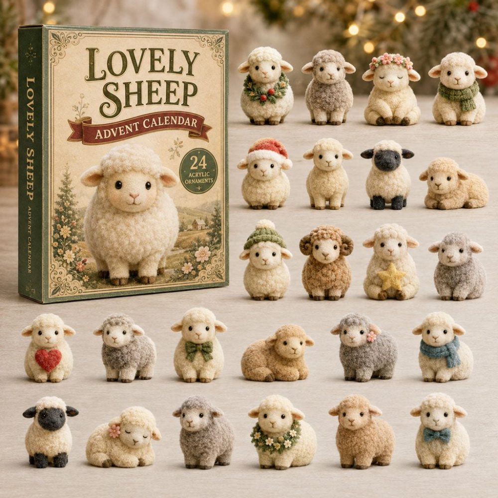 Lovely Sheep World 2026 Acrylic Advent Calendar — 24-Day Countdown With Cute Sheep Charms For Cozy Holiday Gifts