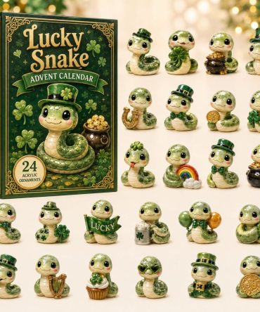 Lucky Snake 2026 Advent Calendar — 24 Serpent & Zodiac Acrylic Charms, Unique Lunar New Year & Holiday Countdown Gift