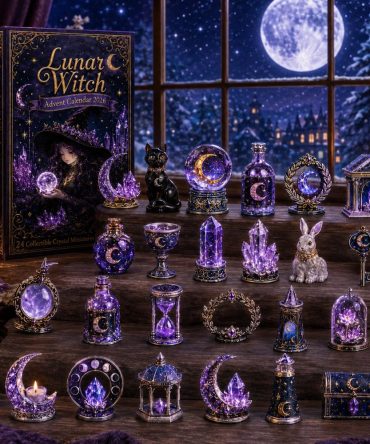 Mystic Lunar Witch Advent Collection 2026 – 24-Day Acrylic Charm Countdown For Witches, Tarot & Moon Lovers