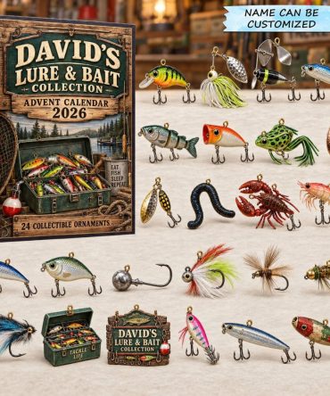 Fishing Lure Bait Advent Calendar 2026 — 24-Day Acrylic Charm Set For Anglers, Tackle Box Decor & Holiday Gifts