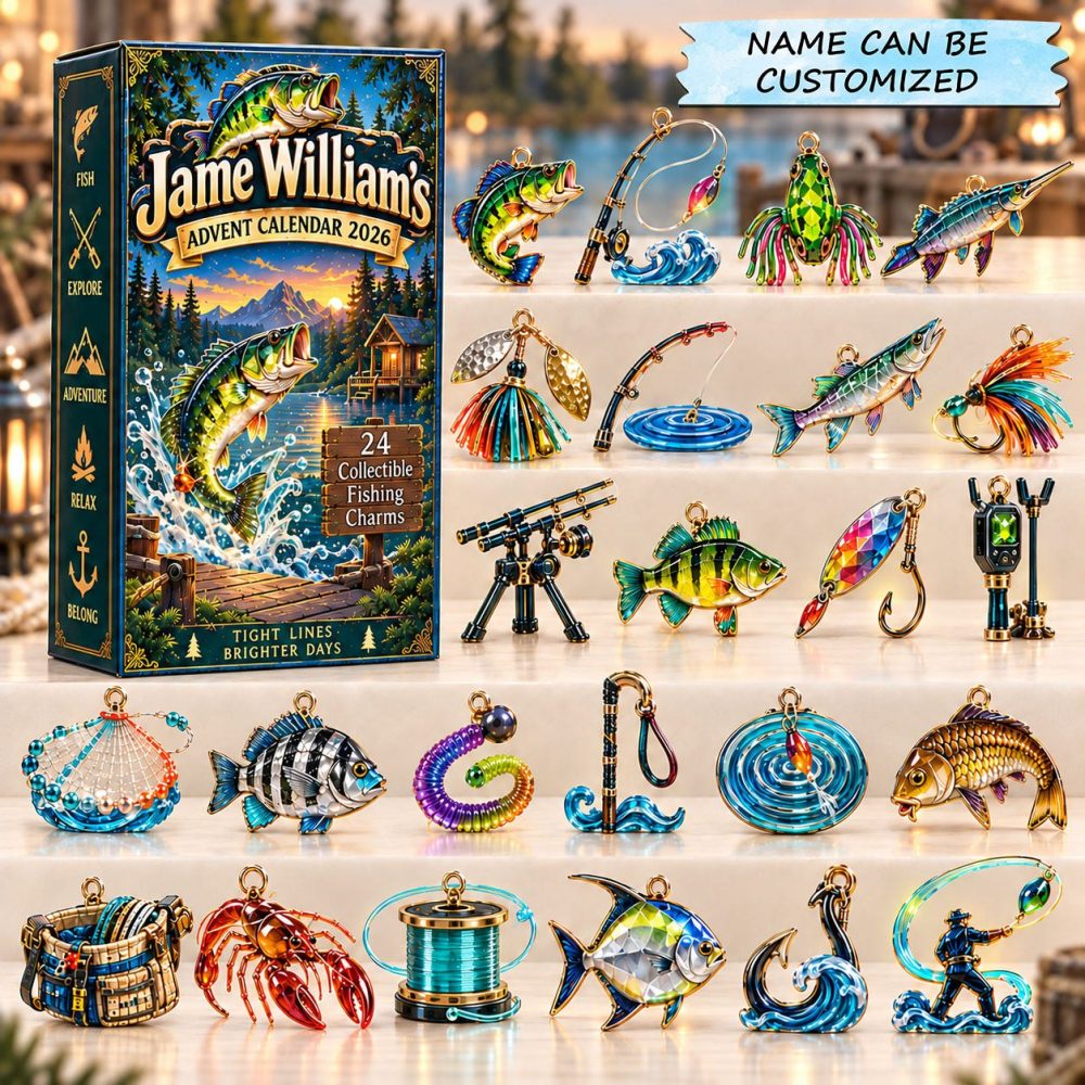 2026 Lure Box Hooked Wild 24-Day Fishing Advent — Acrylic Lure Charms, Perfect Gift For Anglers & Tackle Lovers