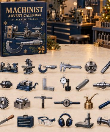 Machinist 24-Charm Industrial Advent Countdown — Cnc & Tooling Acrylic Charms, Workshop-Themed Holiday Gift For Metalworkers 2026