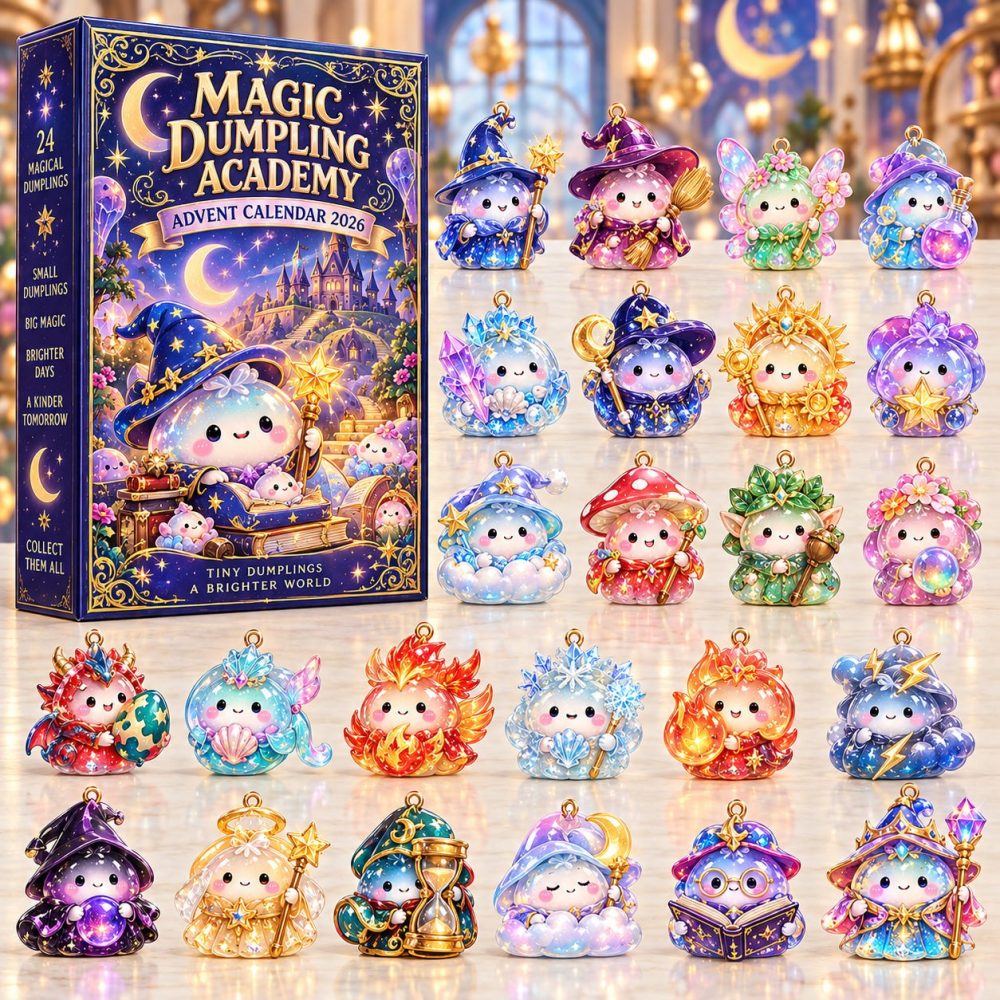 Magic Dumpling Academy Advent Calendar 2026 — 24-Day Acrylic Charm Countdown, Whimsical School-Themed Holiday Gift