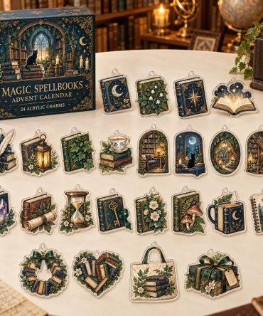 Magic Spellbooks Holiday Countdown 2026 - 24 Mystical Acrylic Book Charms, Reusable Wizardry Advent Gift For Kids