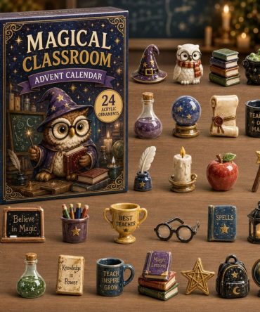Magical Classroom 2026 Advent Calendar — 24 Enchanting Acrylic Charms, Teacher & Student Holiday Countdown Gift