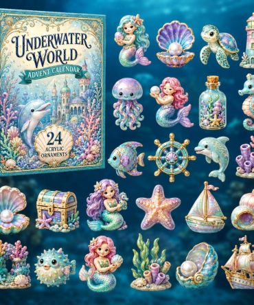 Magical Underwater World 2026 — 24-Day Fantasy Ocean Advent Calendar With Acrylic Charms, Enchanting Gift For Kids