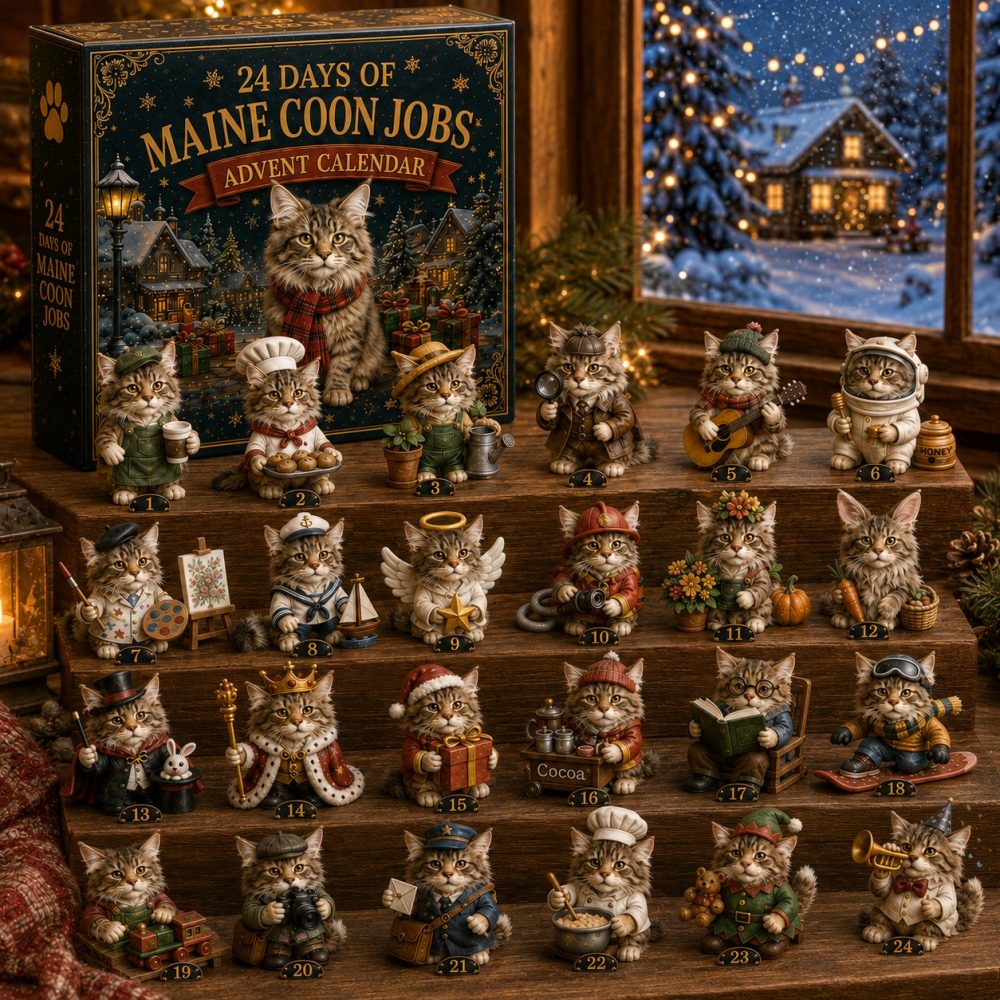 Maine Coon Jobs Advent Calendar 2026 – 24-Day Cat Career Acrylic Charms, Charming Countdown For Cat Lovers & Collectors
