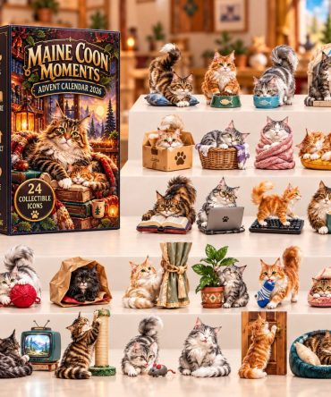 2026 Maine Coon Moments Advent Calendar — 24-Day Acrylic Charm Countdown Featuring Majestic Cat Designs, Gift For Cat Fans