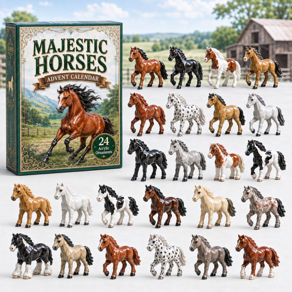 Majestic Horse 2026 Advent Calendar — 24 Equestrian Acrylic Charms, Elegant Holiday Countdown For Riders & Horse Lovers