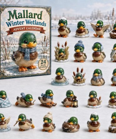 Mallard Winter Wetlands Advent – 24-Day 2026 Acrylic Charm Countdown Calendar, Duck & Wetlands Gift For Birders
