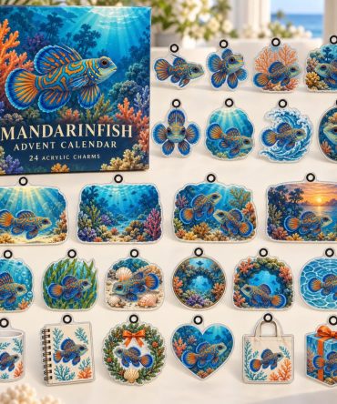 Mandarinfish 24-Day Acrylic Charm Countdown — Colorful Reef Fish Advent Bundle With 24 Mini Sea-Life Charms, Perfect For Gifts & Crafts