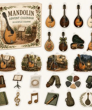 Mandolin Melody Advent Countdown - 24 Musical Acrylic Instrument Charms, Holiday Gift For Musicians , Perfect Stocking Stuffer