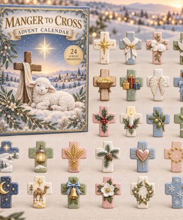 Manger To Cross Christian Advent Calendar - 24-Day Biblical Countdown With Acrylic Charms, Faith-Focused Holiday Keepsake