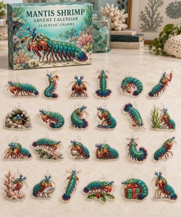 24-Day Acrylic Charm Advent Calendar — Mantis Shrimp Ocean Series , Vibrant Marine Countdown With 24 Collectible Charms