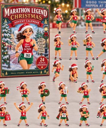 Marathon Legend Christmas Countdown 2026 — 24-Day Runner'S Advent With Athletic Acrylic Charms, Motivational Gift For Runners