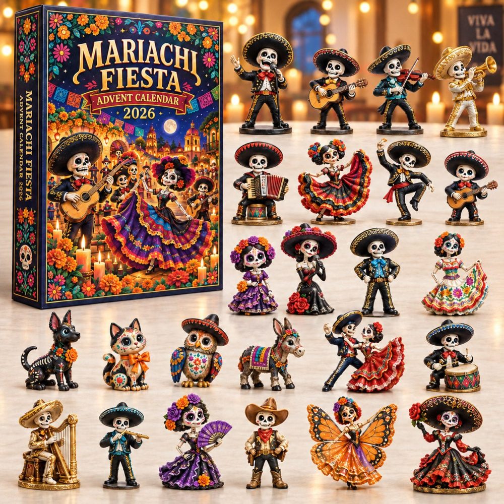Mariachi Fiesta Día De Muertos Countdown 2026 — 24 Musical Acrylic Charms Advent Calendar For Festive Altars & Gifts