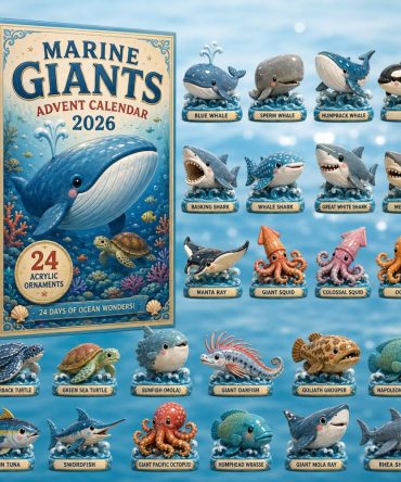 Marine Giants 2026 Advent Calendar — 24 Large Marine Creature Acrylic Charms, Ocean-Themed Holiday Countdown For Kids