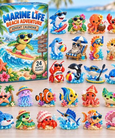 2026 Marine Life Beach Adventure Advent Calendar — 24 Acrylic Charms, Seaside Exploration Countdown Gift