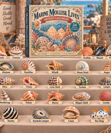 Ocean Mollusk Advent Countdown Calendar 2026 — 24-Day Shell & Sea Creature Acrylic Charm Set, Collectible Holiday Gift For Shell Lovers