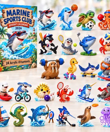 2026 Marine Sports Advent Calendar — 24 Acrylic Charms, Active Beach Sports Countdown Gift For Kids & Adults