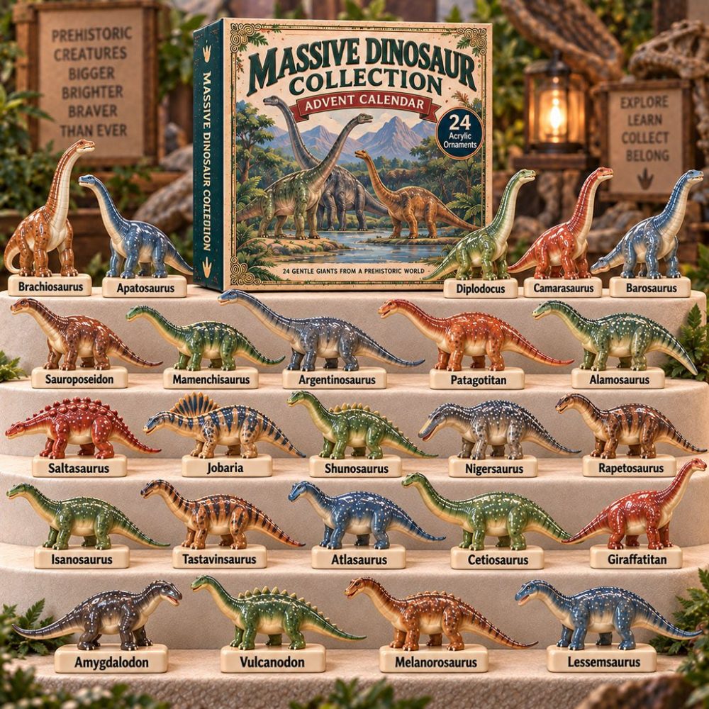 2026 Massive Dinosaur Collection Advent — 24 Oversized Acrylic Charms, Epic Holiday Countdown Gift For Dinosaur Fans & Collectors