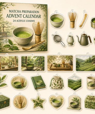 24-Day Matcha Ritual Charm Countdown: Japanese Tea-Inspired Acrylic Charms Celebrating Matcha Tools, Bowls & Ceremony Elements