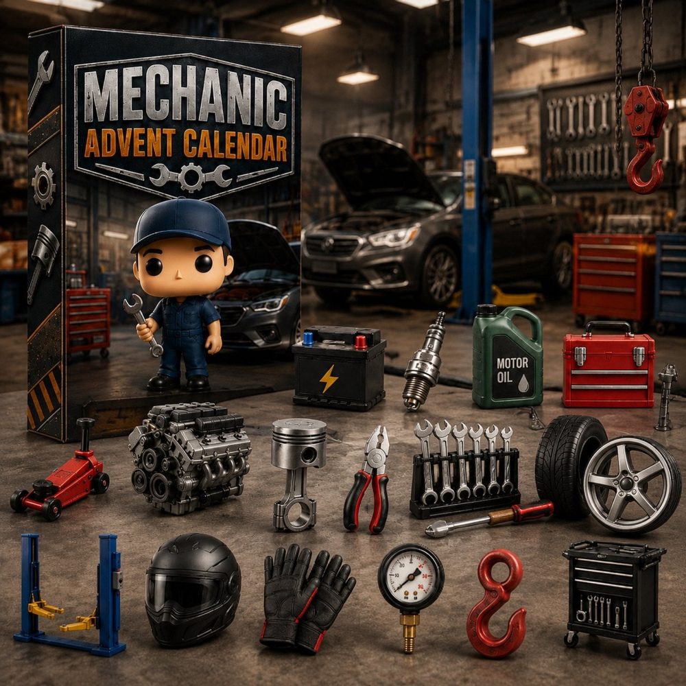 Mechanic Workshop Advent Calendar 2026 – 24-Day Engine & Tool Acrylic Charms, Perfect Countdown Gift For Gearheads & Diyers