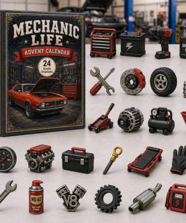 Mechanic Life 2026 Advent Calendar — 24-Day Countdown With Automotive Acrylic Charms, Gift For Gearheads