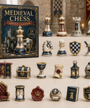 2026 Medieval Chess Collector'S Countdown — 24 Mini Acrylic Chess Charms, Unique Advent Gift For Strategy & Board Game Fans
