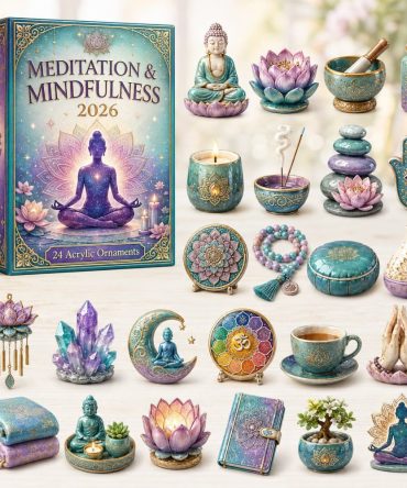 Meditation & Mindfulness Daily Advent – 24-Day 2026 Acrylic Charm Countdown, Calm Ritual Gift & Self-Care Set