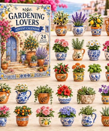 Mediterranean Garden 2026 Advent Calendar — 24-Day Acrylic Charm Set, Botanical & Coastal Holiday Countdown Gift