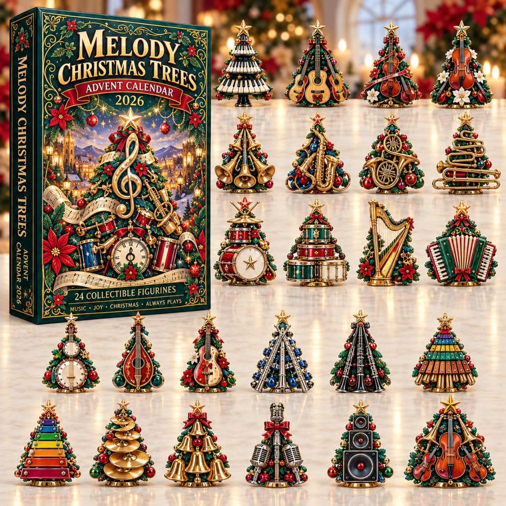 Melody Of Christmas Trees Advent Calendar 2026 — 24-Day Acrylic Charm Countdown, Musical Tree Ornaments & Gifts