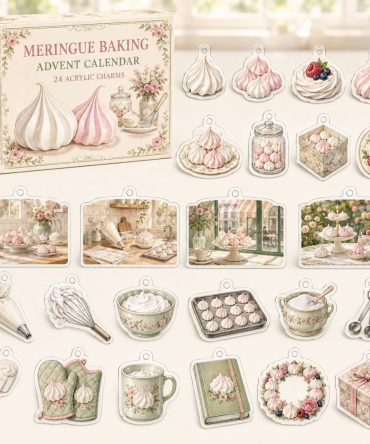 Meringue Baker Holiday Countdown Kit — 24 Acrylic Baking Charms For Advent, Christmas Gift For Pastry Lovers & Kitchen Crafters