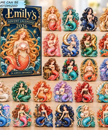 Mermaid Ocean Treasures Advent Calendar 2026 - 24-Day Acrylic Charm Countdown With Sea Gem Charms, Magical Holiday Gift