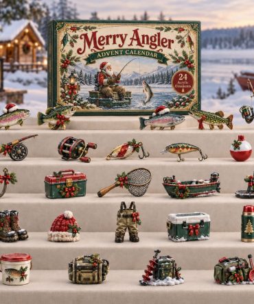 Merry Angler Holiday Countdown Calendar - 24-Day Advent With 24 Acrylic Fishing Charms, Festive Gift For Fishermen