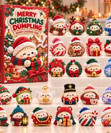 Festive Dumpling Christmas Advent Calendar 2026 — 24-Day Acrylic Charm Countdown, Kawaii Holiday Gift Set