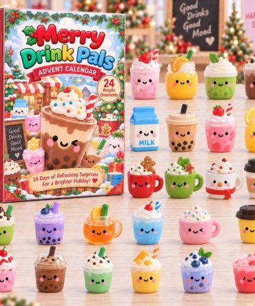 Merry Drink Pals Holiday Advent Calendar — 24 Mini Drink-Themed Charms & Surprises, Perfect Stocking Stuffer For Beverage Lovers